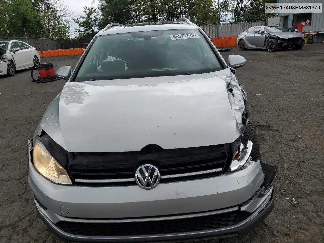 2017 Volkswagen Golf Alltrack S VIN: 3VWH17AU8HM531379 Lot: 56577725