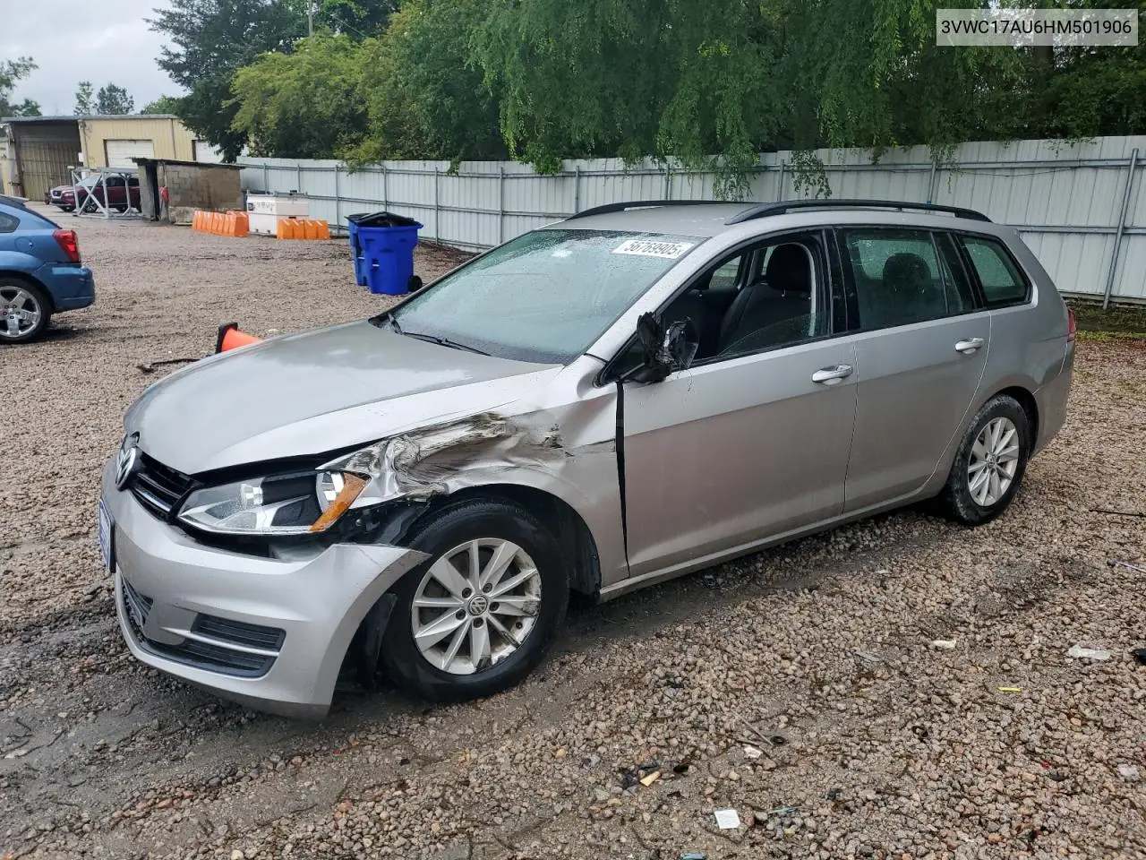 2017 Volkswagen Golf Sportwagen S VIN: 3VWC17AU6HM501906 Lot: 56769905