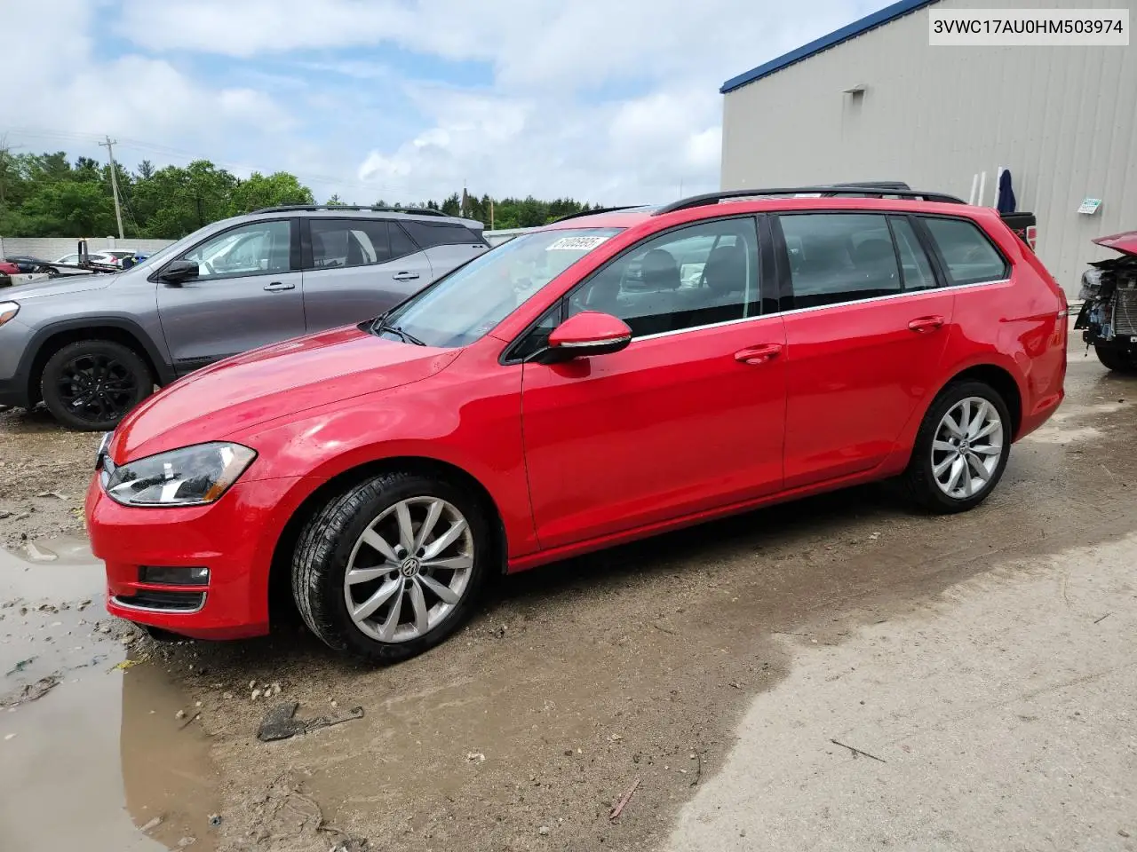 2017 Volkswagen Golf Sportwagen S VIN: 3VWC17AU0HM503974 Lot: 61005995