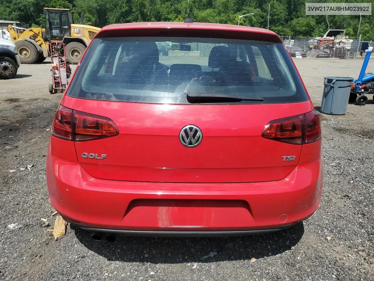 2017 Volkswagen Golf S VIN: 3VW217AU8HM023922 Lot: 62486575