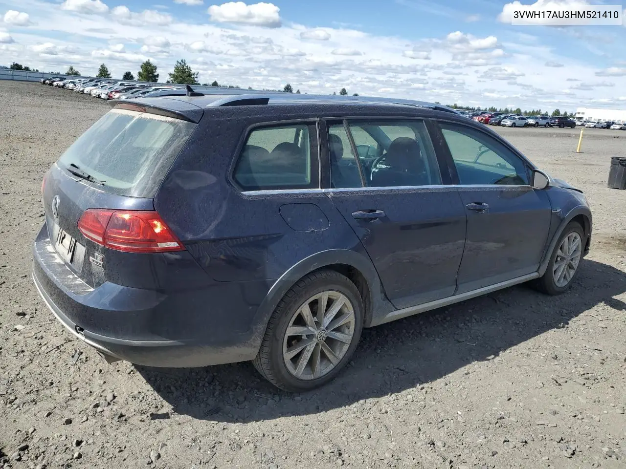 2017 Volkswagen Golf Alltrack S VIN: 3VWH17AU3HM521410 Lot: 62681825