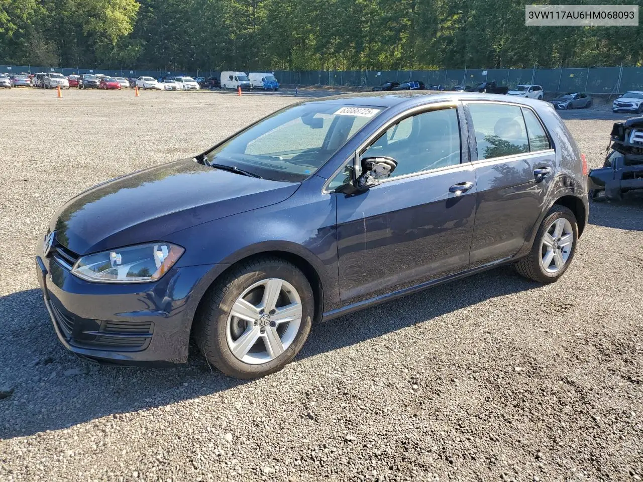 2017 Volkswagen Golf S VIN: 3VW117AU6HM068093 Lot: 63088725