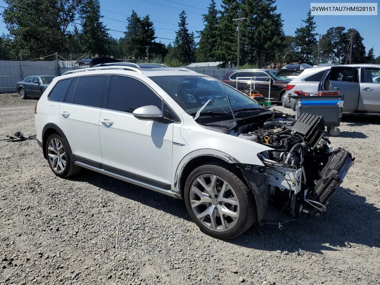 2017 Volkswagen Golf Alltrack S VIN: 3VWH17AU7HM528151 Lot: 63118175