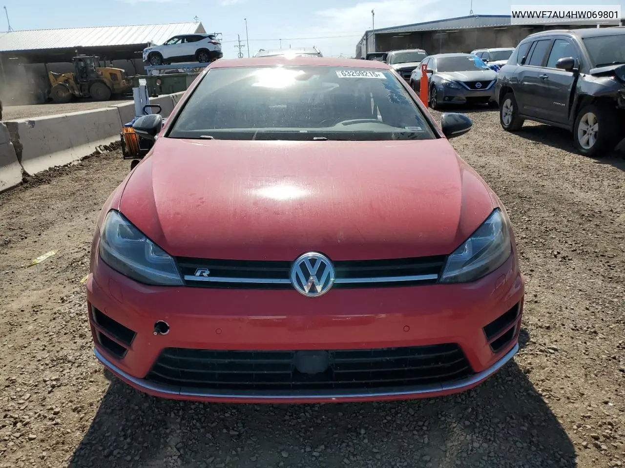 2017 Volkswagen Golf R VIN: WVWVF7AU4HW069801 Lot: 63259215