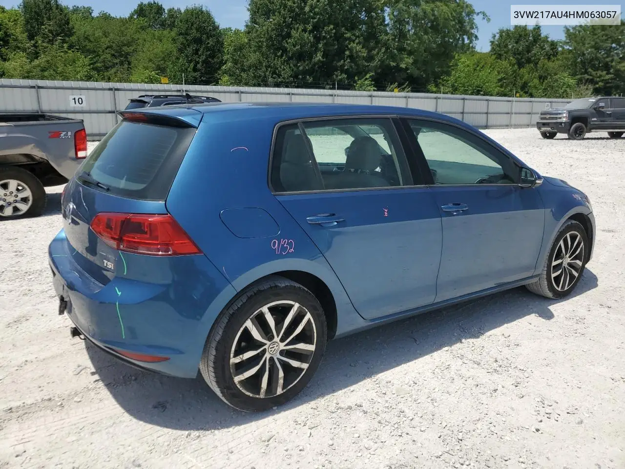 2017 Volkswagen Golf S VIN: 3VW217AU4HM063057 Lot: 65563355