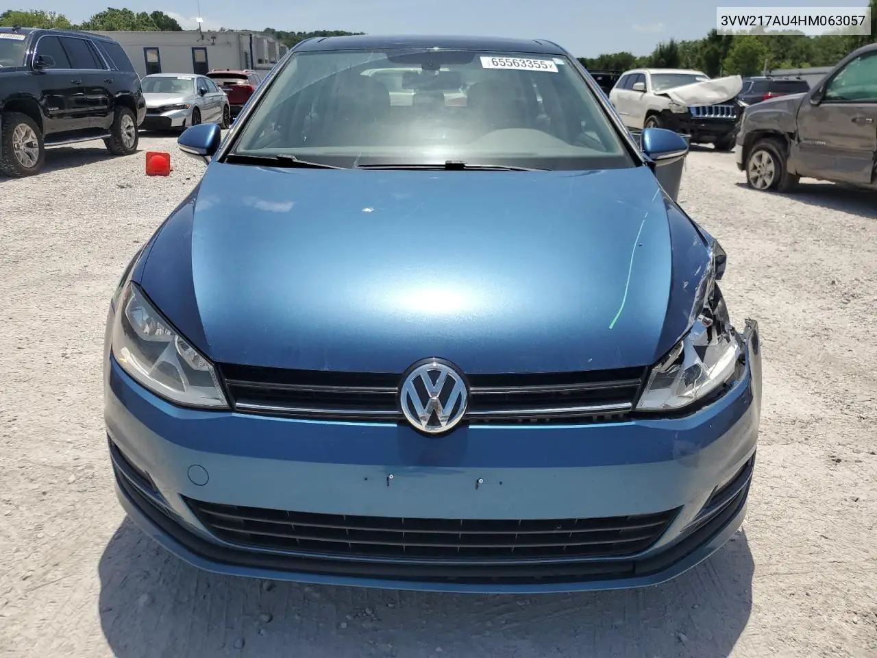 2017 Volkswagen Golf S VIN: 3VW217AU4HM063057 Lot: 65563355