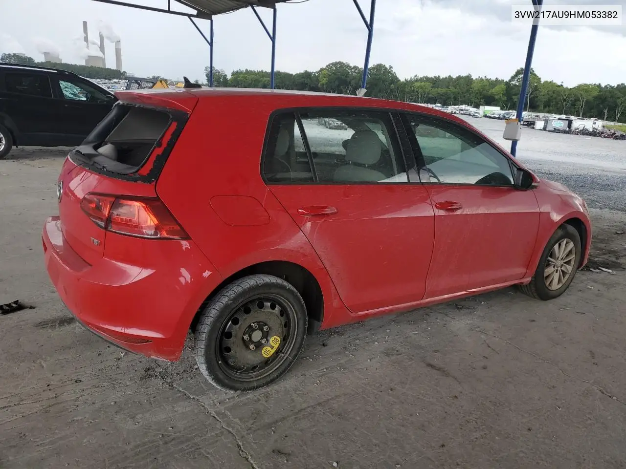 2017 Volkswagen Golf S VIN: 3VW217AU9HM053382 Lot: 65600755