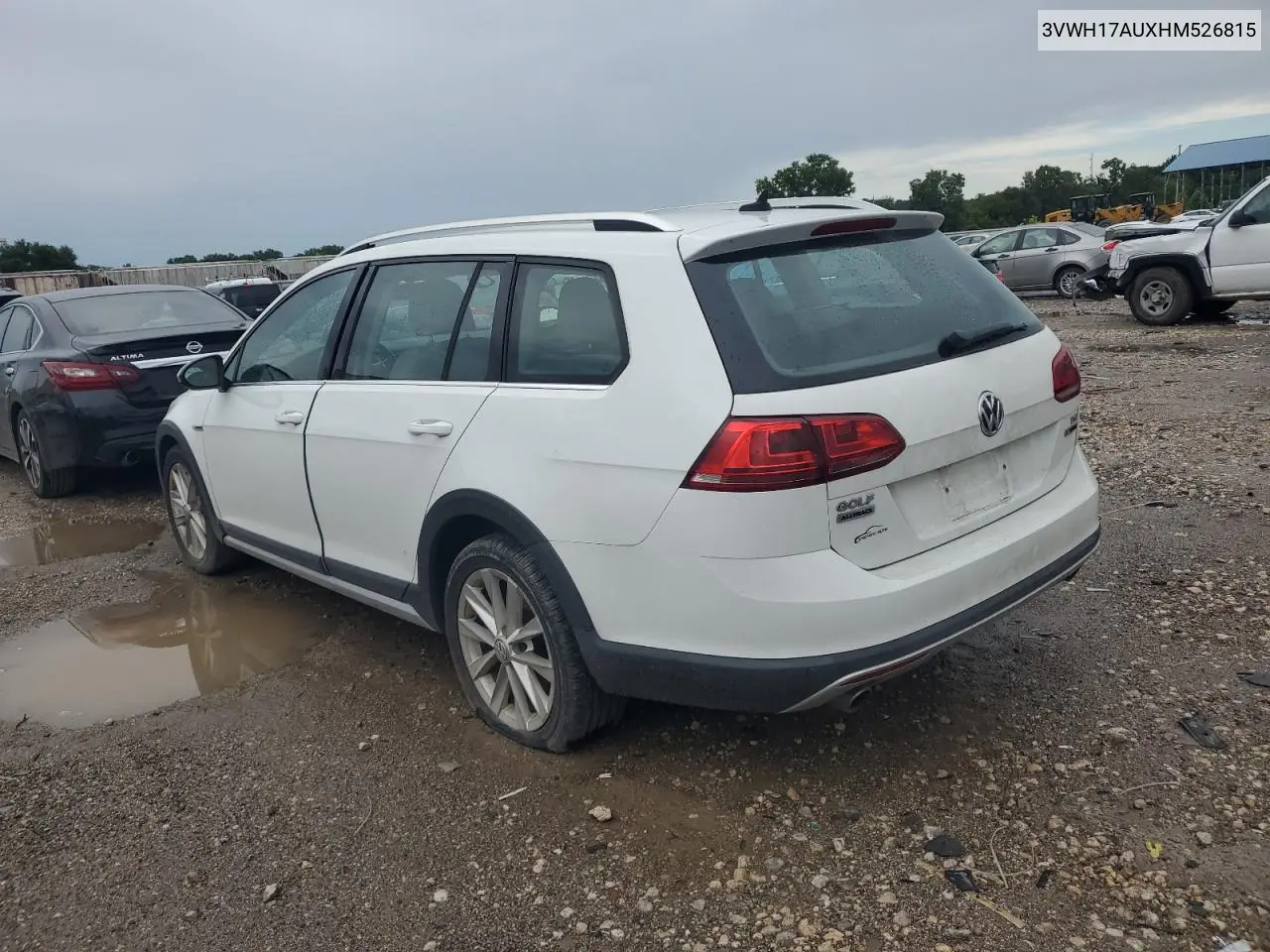 2017 Volkswagen Golf Alltrack S VIN: 3VWH17AUXHM526815 Lot: 65613405
