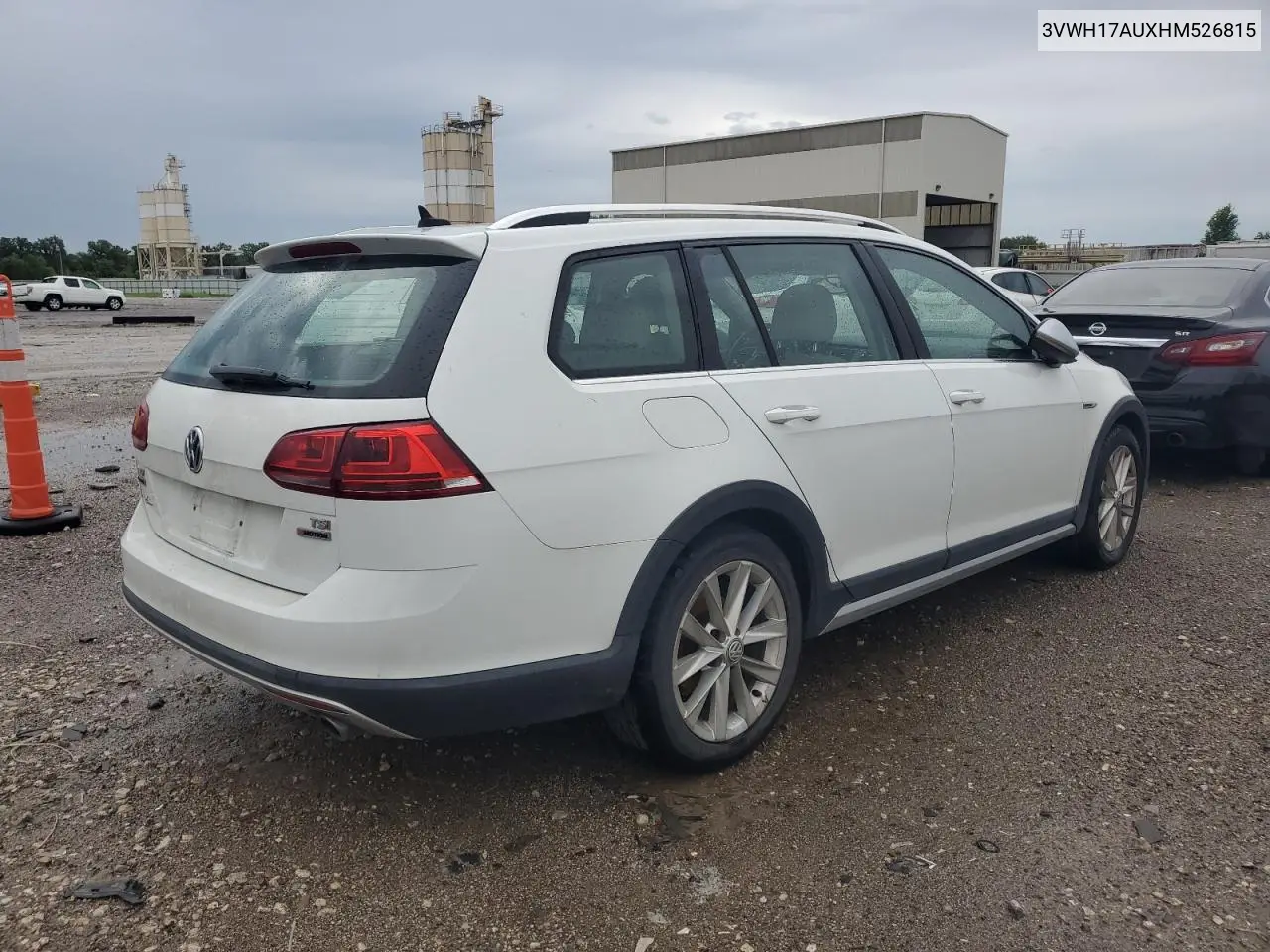 2017 Volkswagen Golf Alltrack S VIN: 3VWH17AUXHM526815 Lot: 65613405