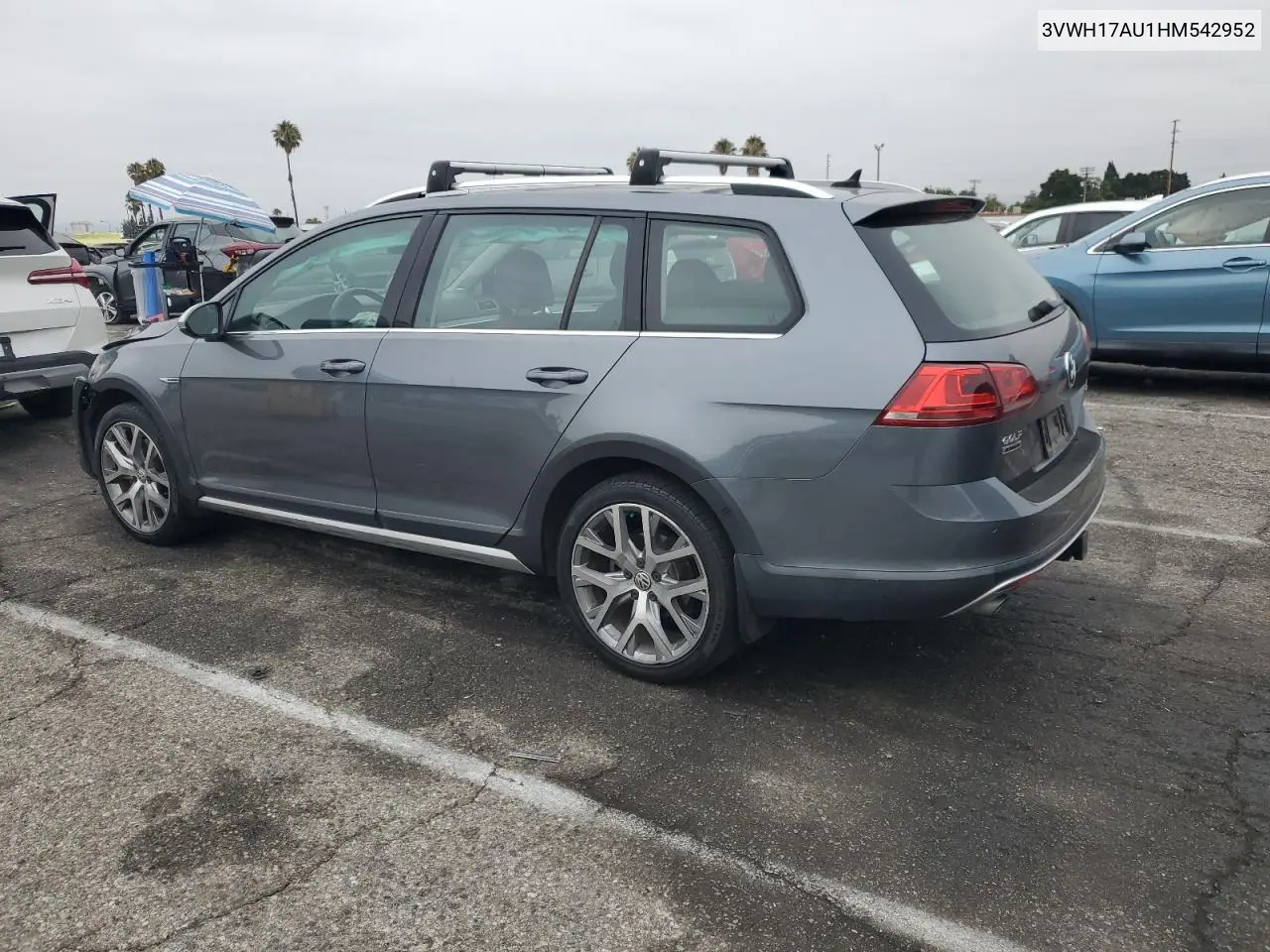 3vwh17au1hm542952 3VWH17AU1HM542952 2017 Volkswagen Golf Alltrack S