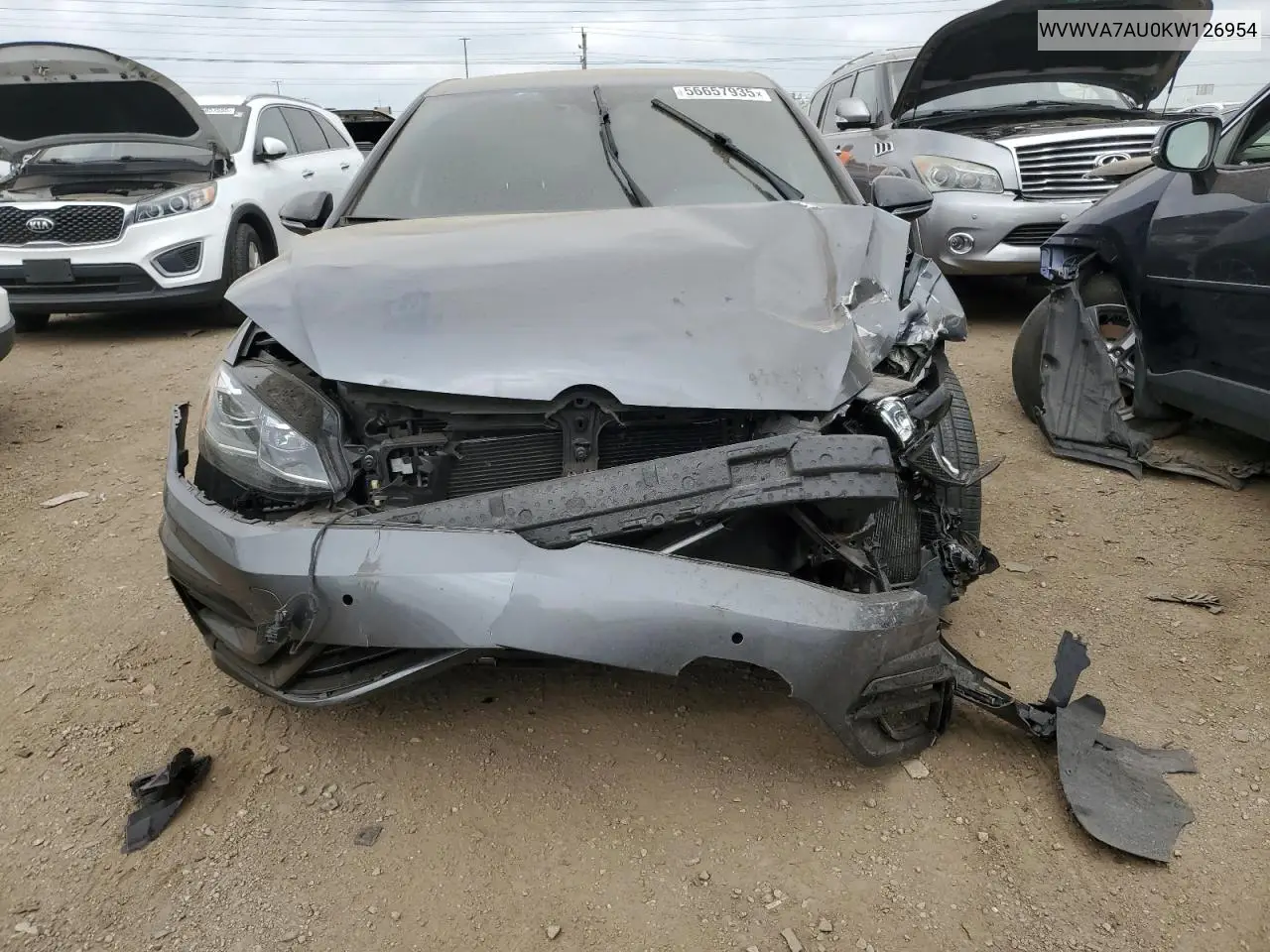 2019 Volkswagen Golf R VIN: WVWVA7AU0KW126954 Lot: 56657935