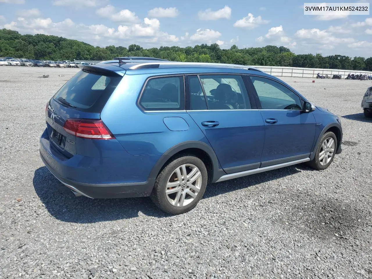 2019 Volkswagen Golf Alltrack S VIN: 3VWM17AU1KM524232 Lot: 62937695