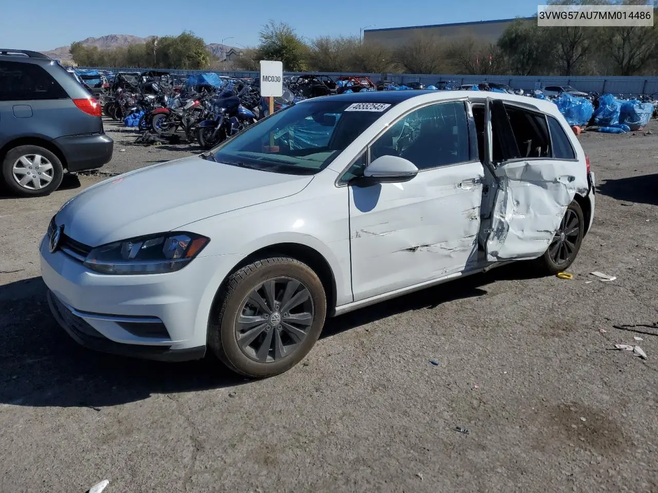 2021 Volkswagen Golf VIN: 3VWG57AU7MM014486 Lot: 46552545