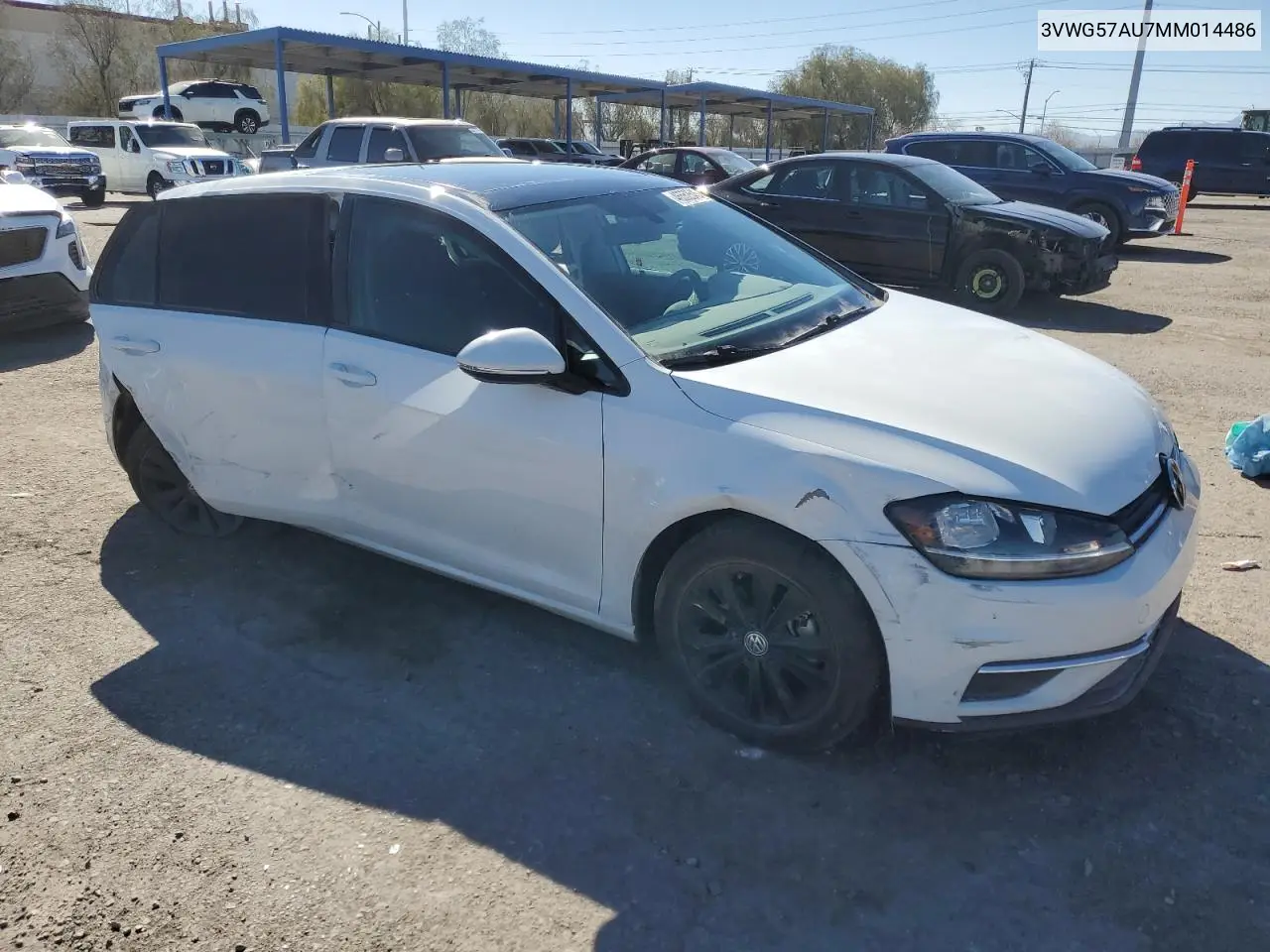 2021 Volkswagen Golf VIN: 3VWG57AU7MM014486 Lot: 46552545
