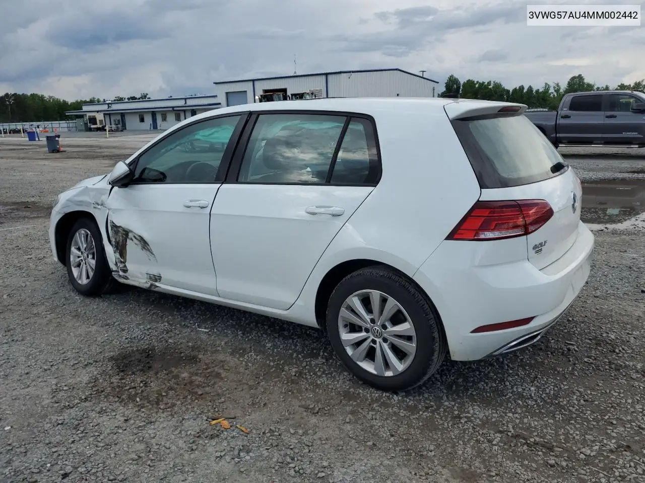 2021 Volkswagen Golf VIN: 3VWG57AU4MM002442 Lot: 56679215