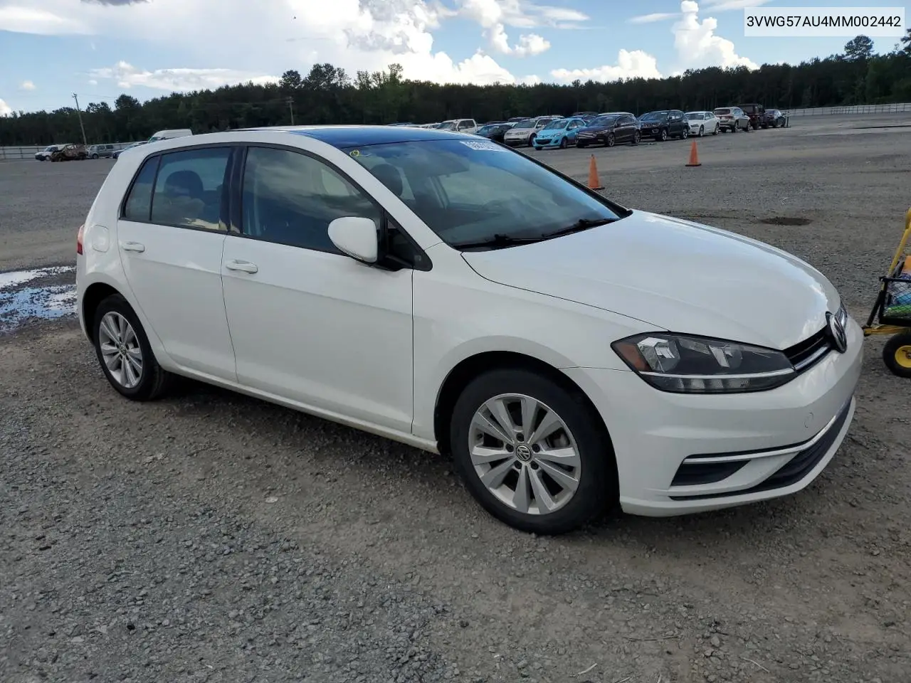 2021 Volkswagen Golf VIN: 3VWG57AU4MM002442 Lot: 56679215