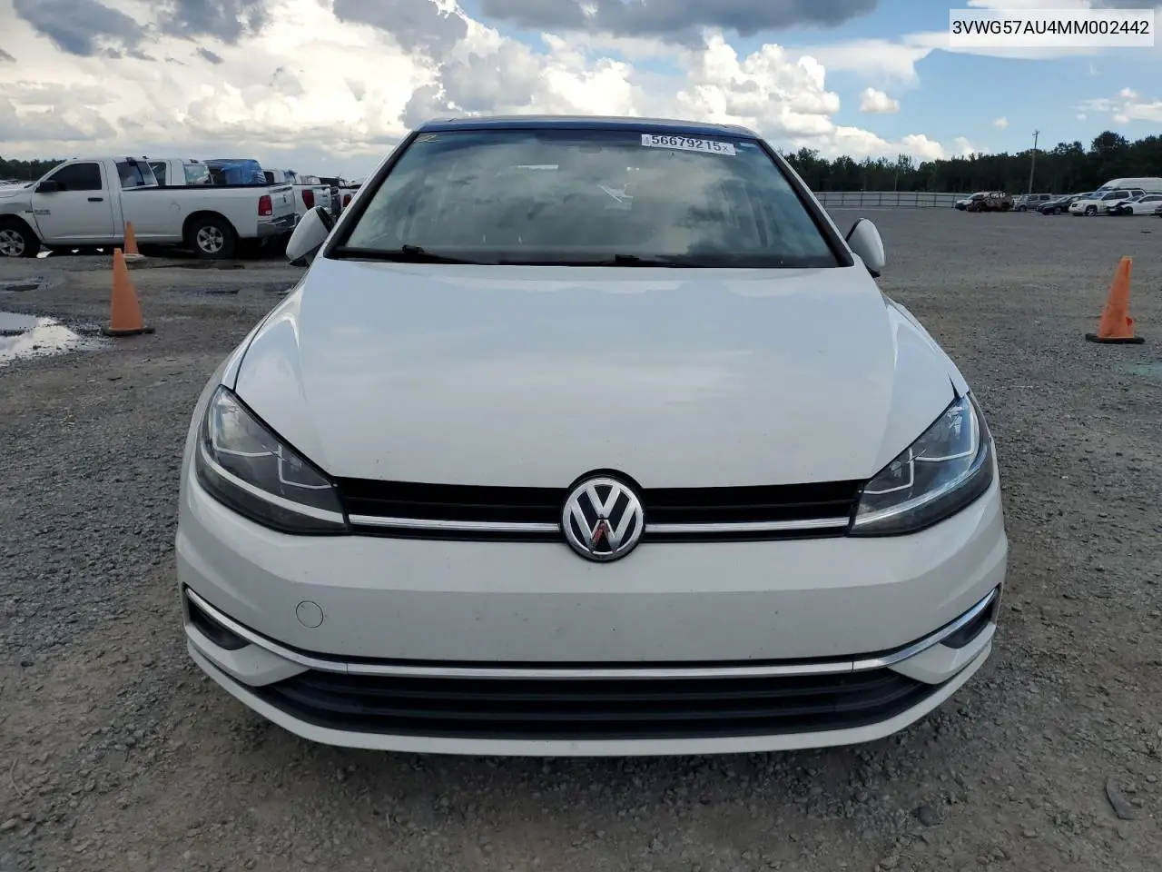 2021 Volkswagen Golf VIN: 3VWG57AU4MM002442 Lot: 56679215