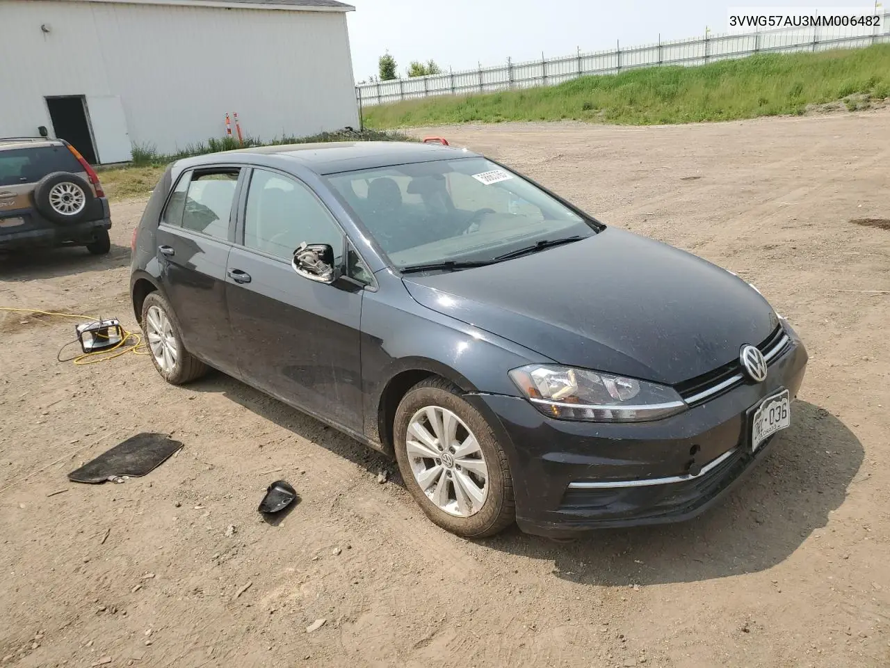 2021 Volkswagen Golf VIN: 3VWG57AU3MM006482 Lot: 58663765