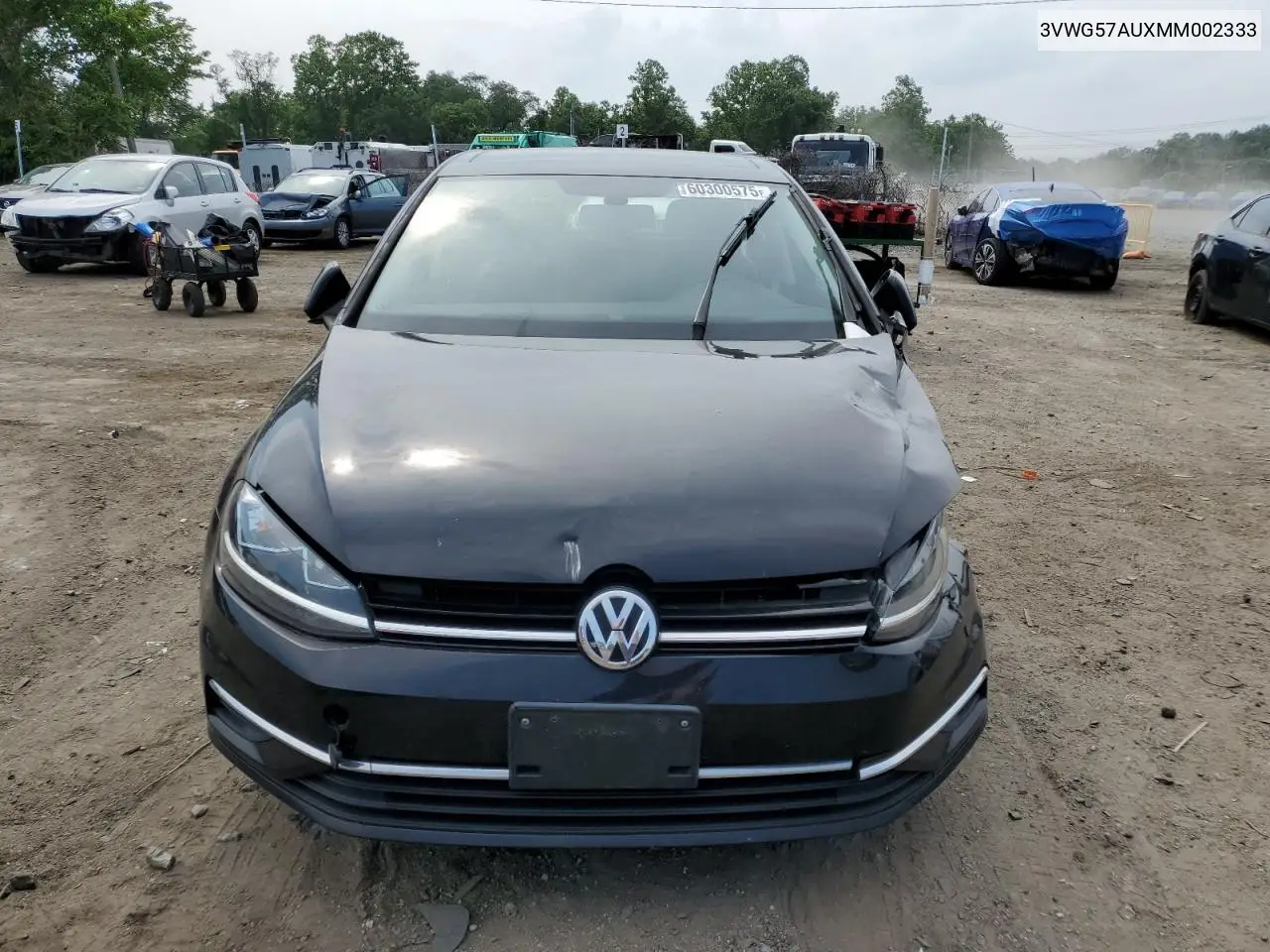 2021 Volkswagen Golf VIN: 3VWG57AUXMM002333 Lot: 60300575