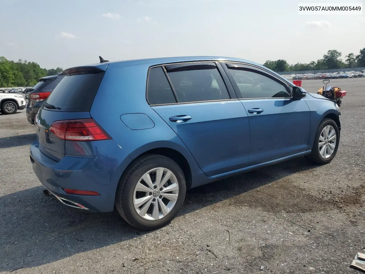 2021 Volkswagen Golf VIN: 3VWG57AU0MM005449 Lot: 60625155