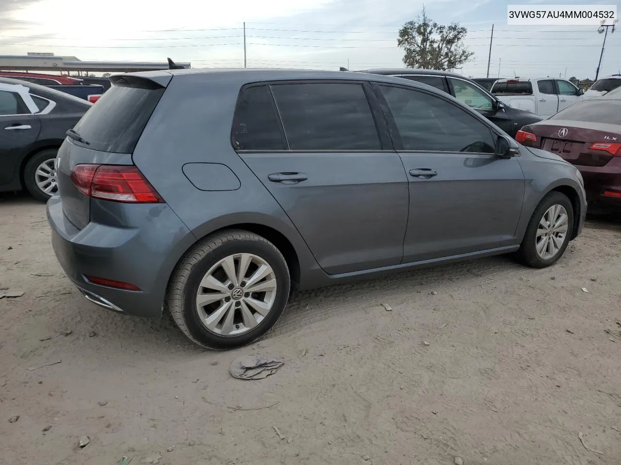 2021 Volkswagen Golf VIN: 3VWG57AU4MM004532 Lot: 76575204