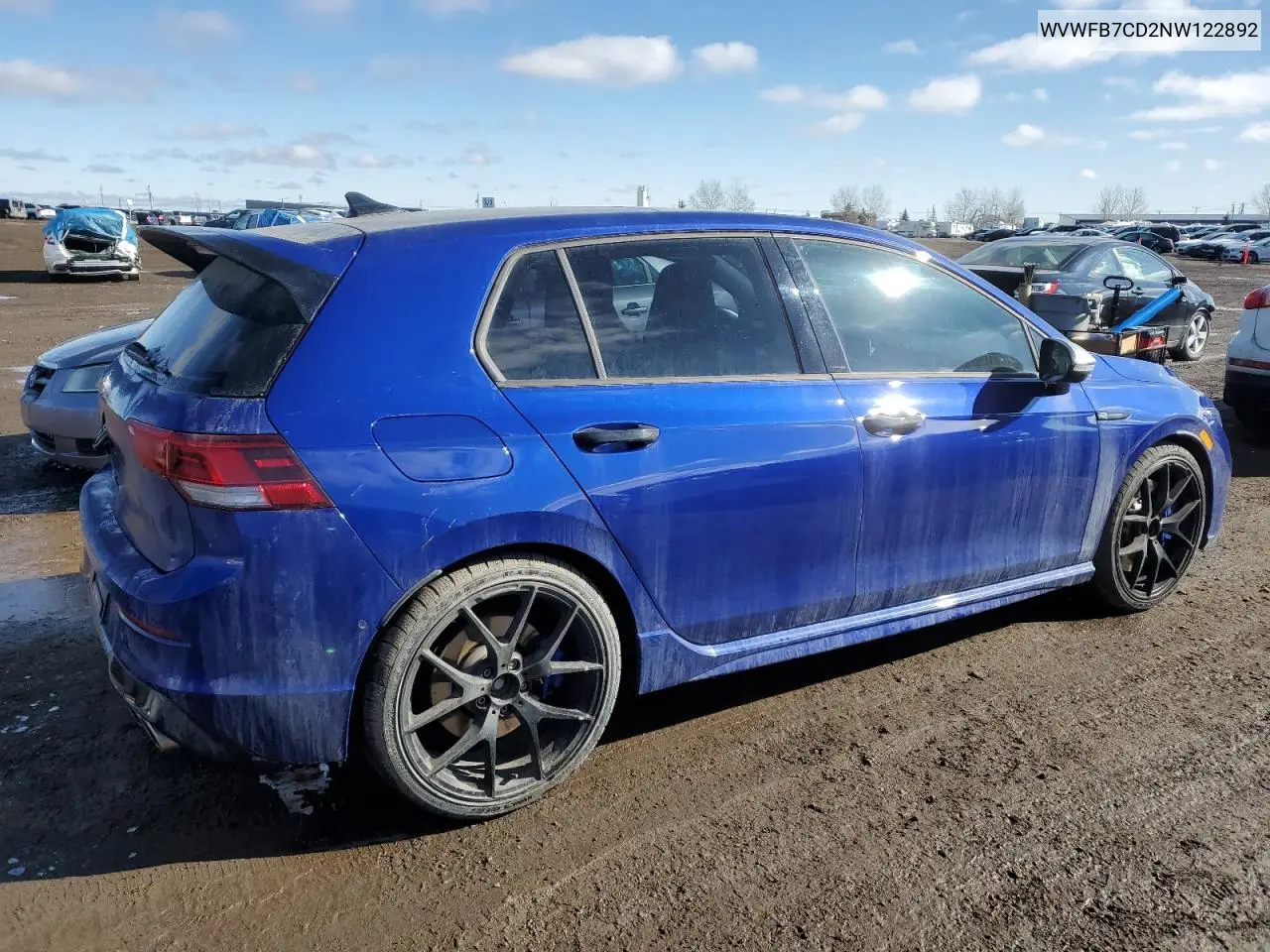 2022 Volkswagen Golf R VIN: WVWFB7CD2NW122892 Lot: 47856715