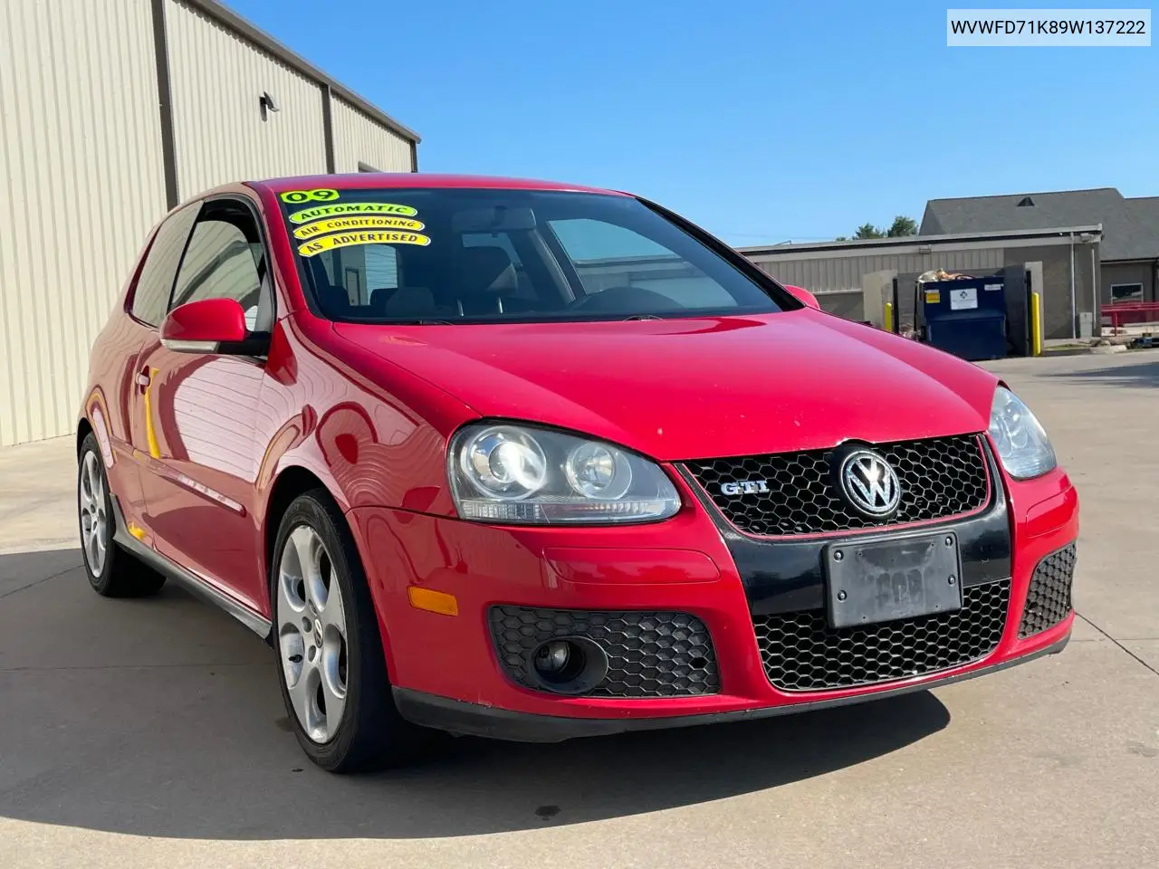 2009 Volkswagen Gti VIN: WVWFD71K89W137222 Lot: 64003525
