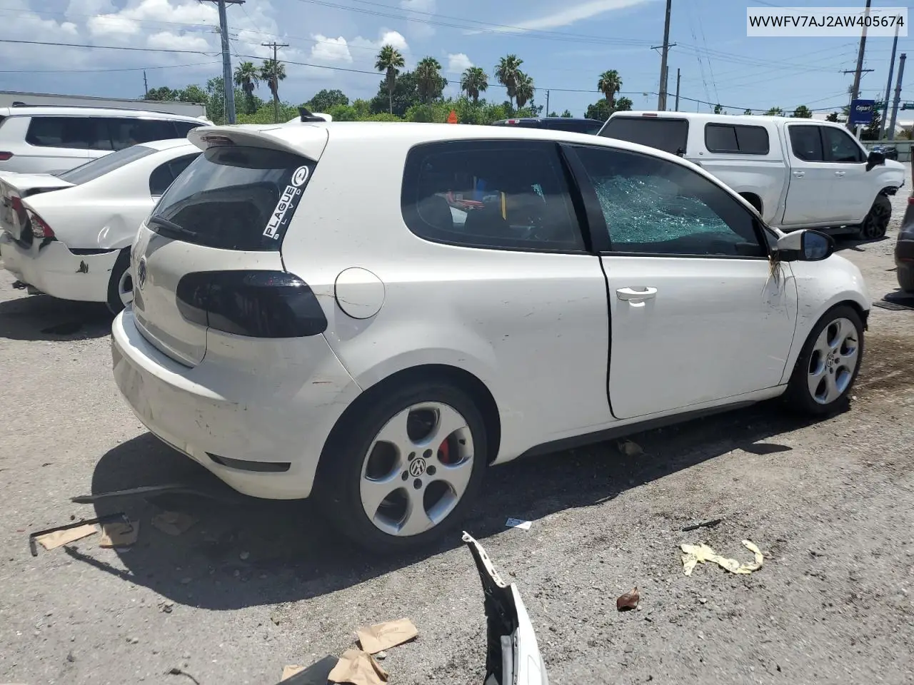 2010 Volkswagen Gti VIN: WVWFV7AJ2AW405674 Lot: 61256675