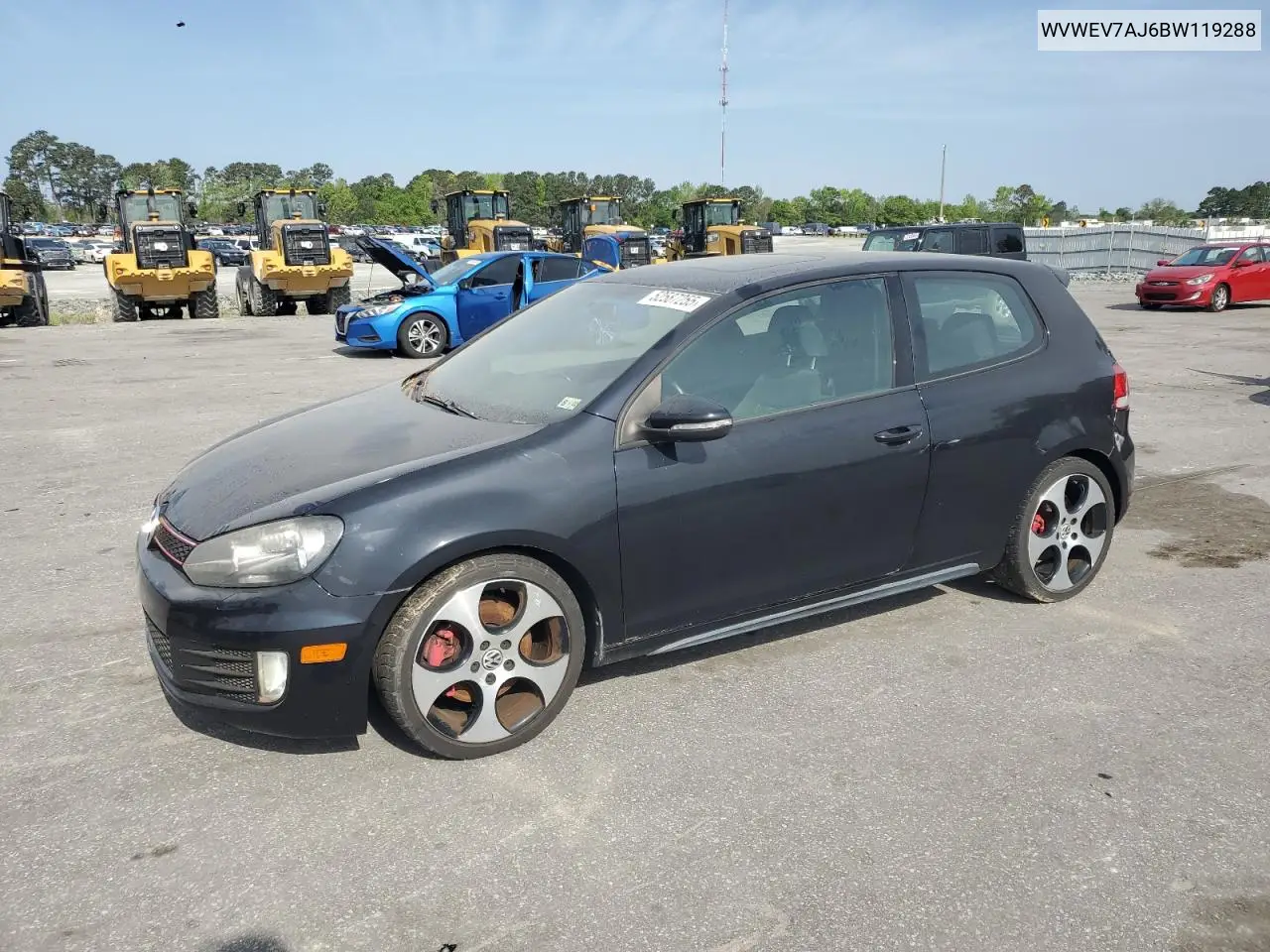 2011 Volkswagen Gti VIN: WVWEV7AJ6BW119288 Lot: 52587255