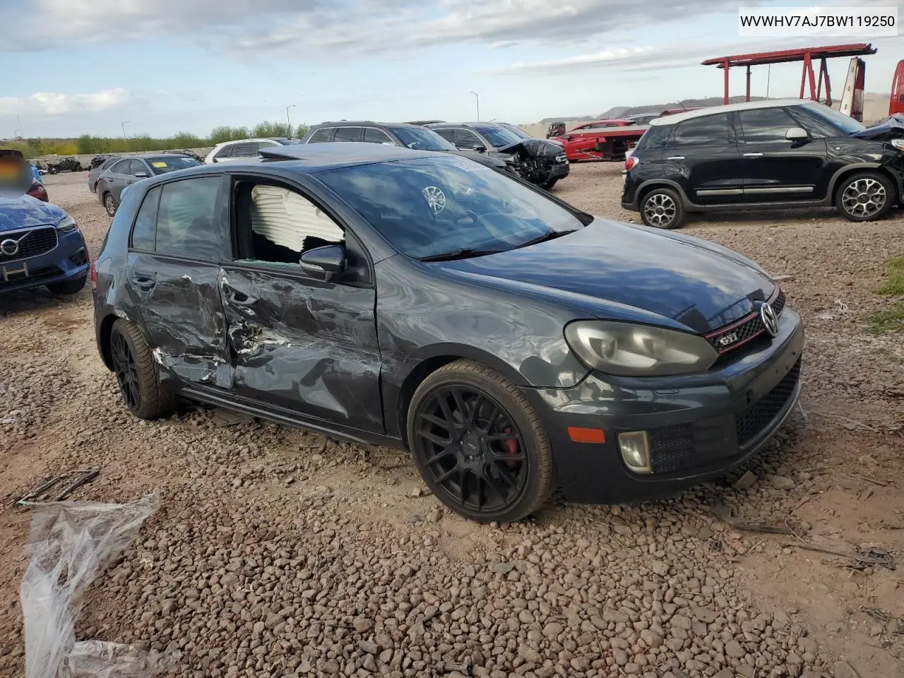 2011 Volkswagen Gti VIN: WVWHV7AJ7BW119250 Lot: 53760355