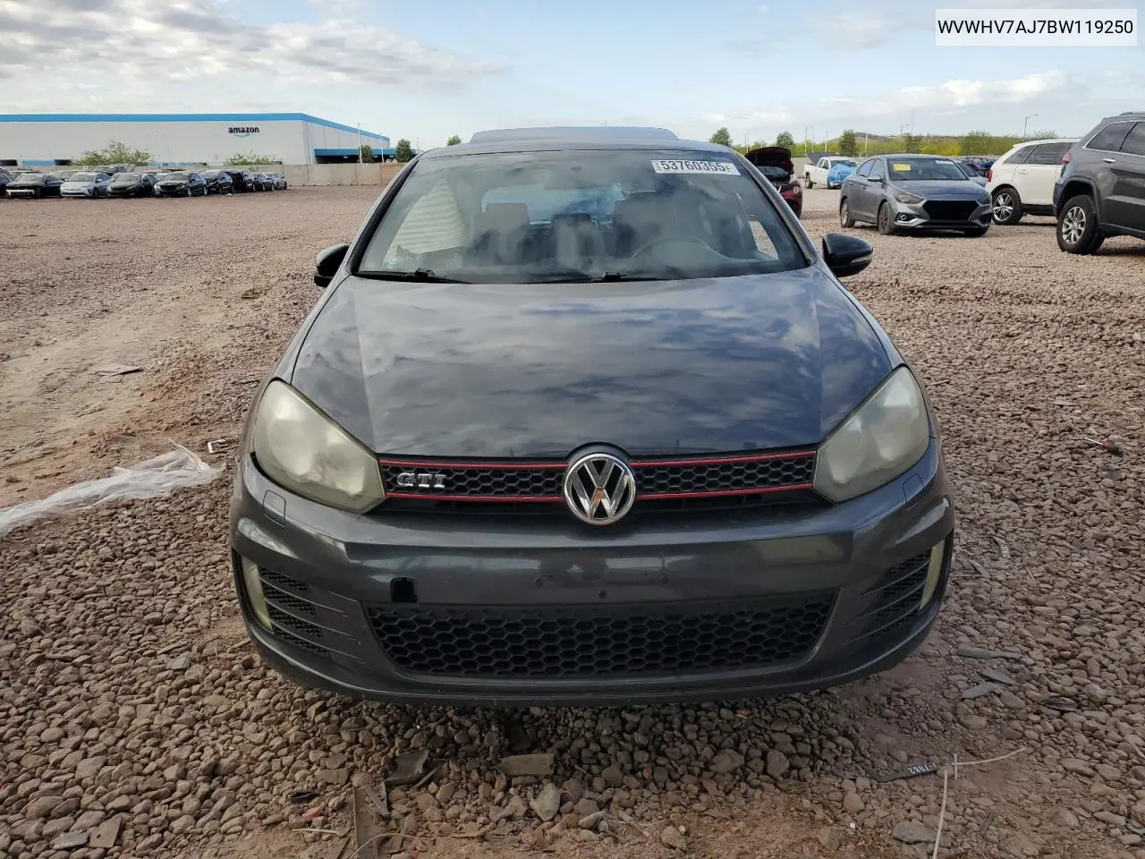 2011 Volkswagen Gti VIN: WVWHV7AJ7BW119250 Lot: 53760355