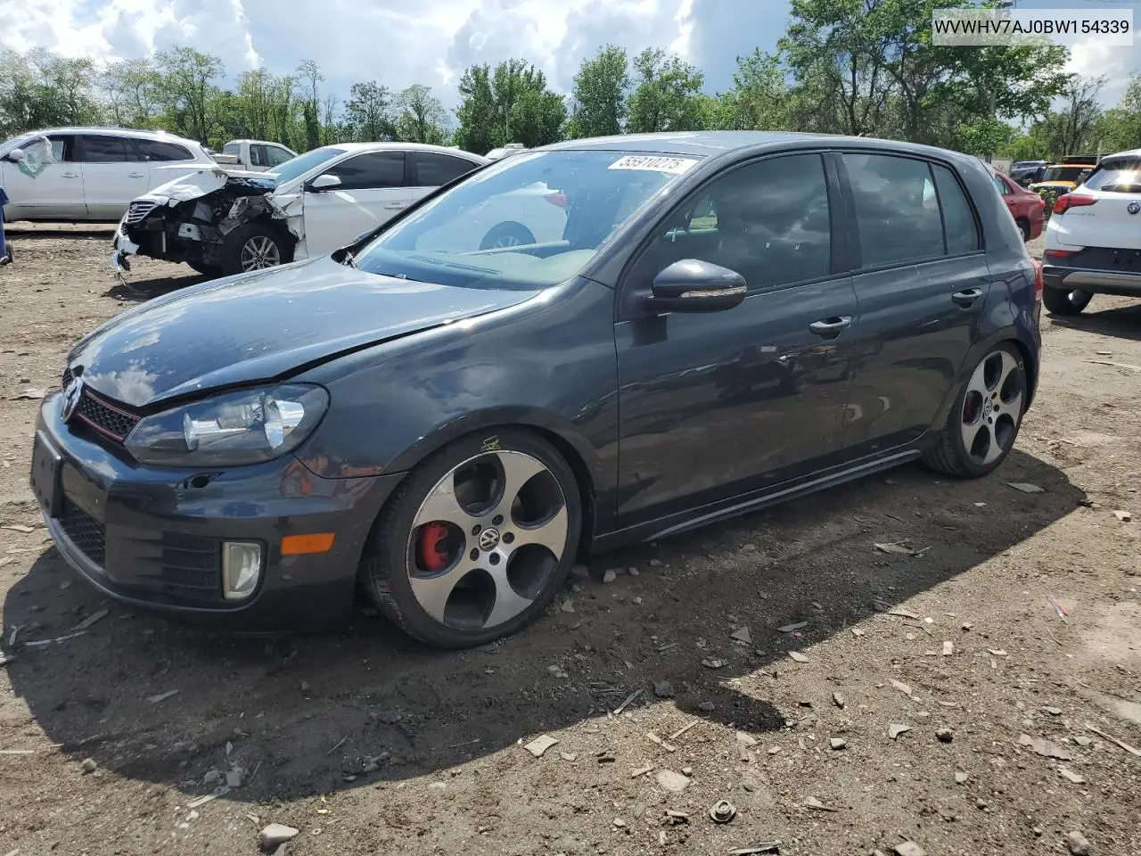2011 Volkswagen Gti VIN: WVWHV7AJ0BW154339 Lot: 55910275