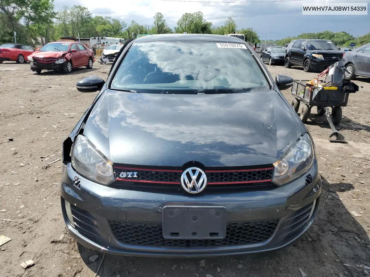 2011 Volkswagen Gti VIN: WVWHV7AJ0BW154339 Lot: 55910275