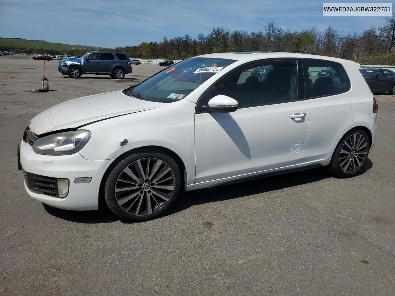 2011 Volkswagen Gti VIN: WVWED7AJ6BW322751 Lot: 56888215