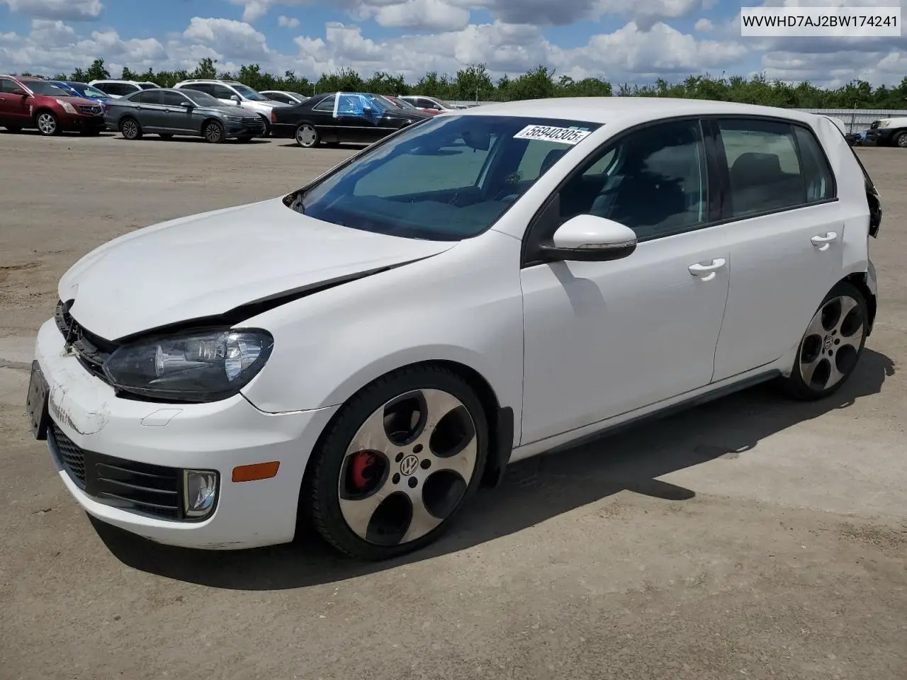 2011 Volkswagen Gti VIN: WVWHD7AJ2BW174241 Lot: 56940305