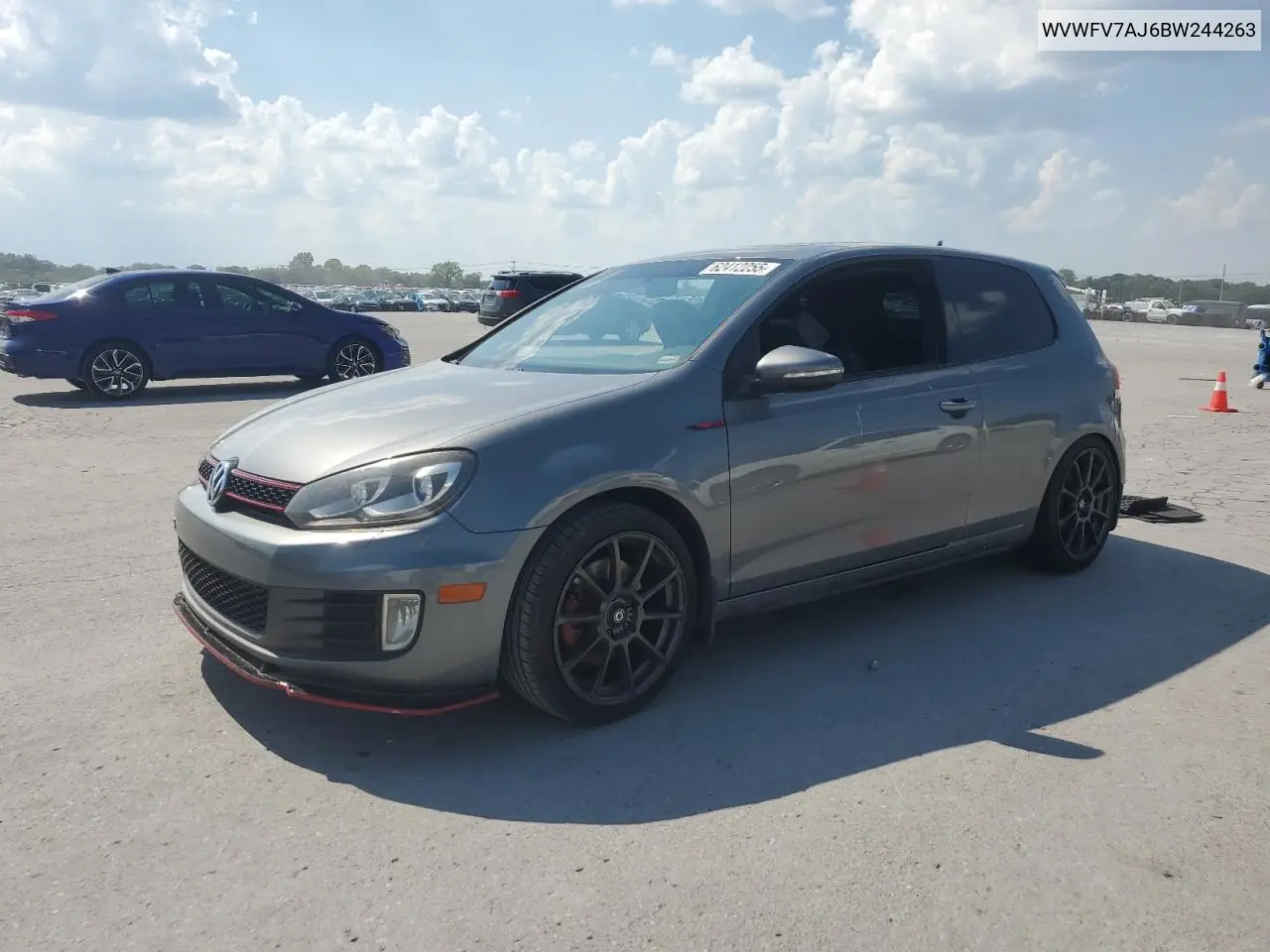 2011 Volkswagen Gti VIN: WVWFV7AJ6BW244263 Lot: 62412255