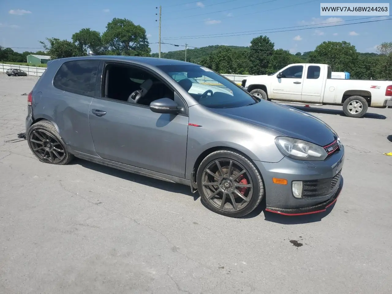 2011 Volkswagen Gti VIN: WVWFV7AJ6BW244263 Lot: 62412255