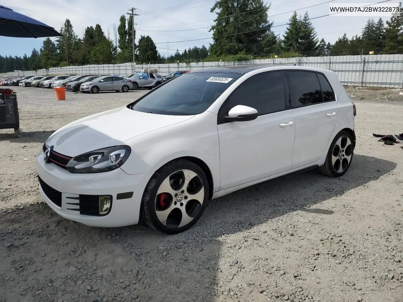 2011 Volkswagen Gti VIN: WVWHD7AJ2BW322873 Lot: 65606525
