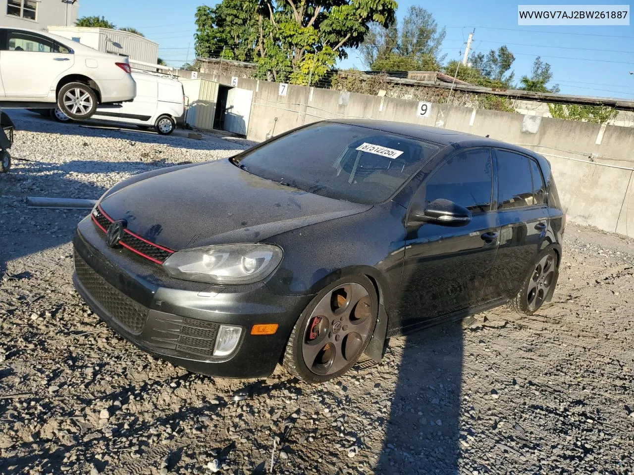 2011 Volkswagen Gti VIN: WVWGV7AJ2BW261887 Lot: 87512255