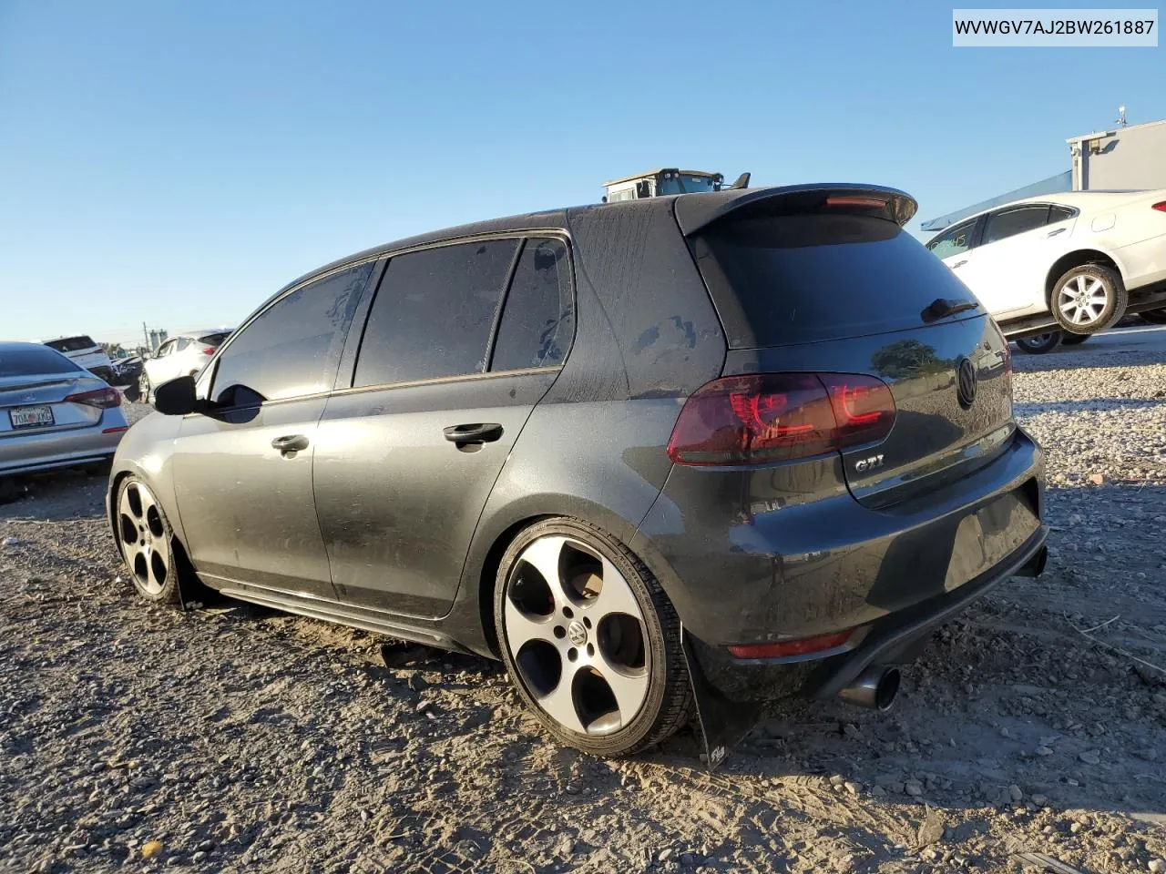 2011 Volkswagen Gti VIN: WVWGV7AJ2BW261887 Lot: 87512255