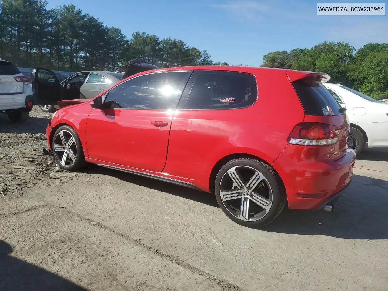 2012 Volkswagen Gti VIN: WVWFD7AJ8CW233964 Lot: 55433465