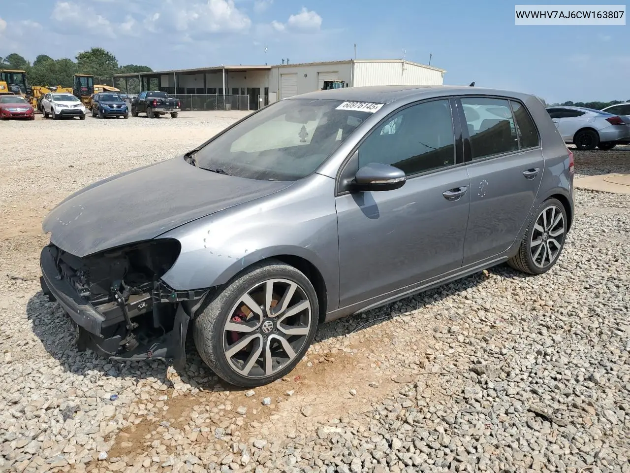 2012 Volkswagen Gti VIN: WVWHV7AJ6CW163807 Lot: 60976145