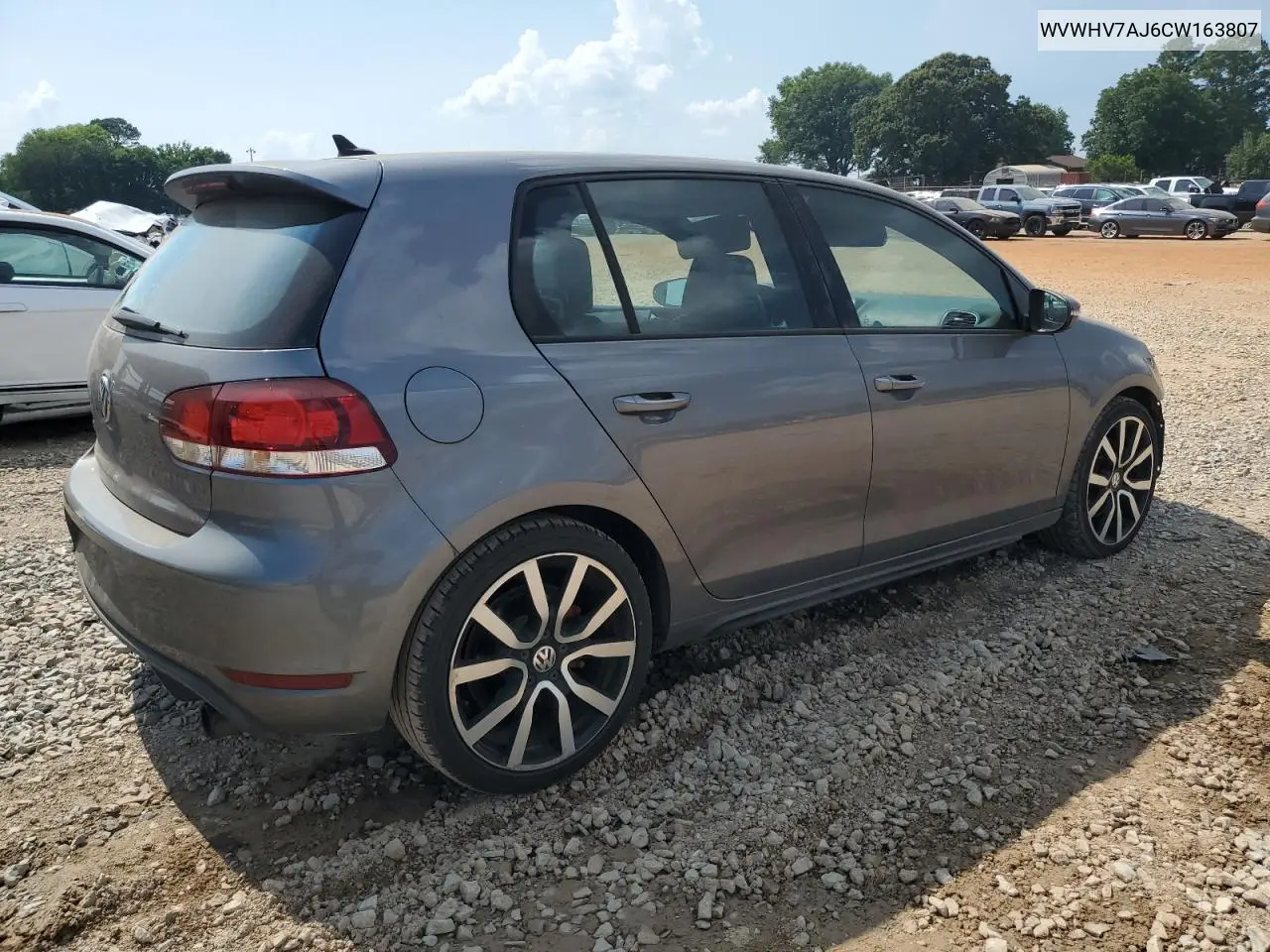 2012 Volkswagen Gti VIN: WVWHV7AJ6CW163807 Lot: 60976145