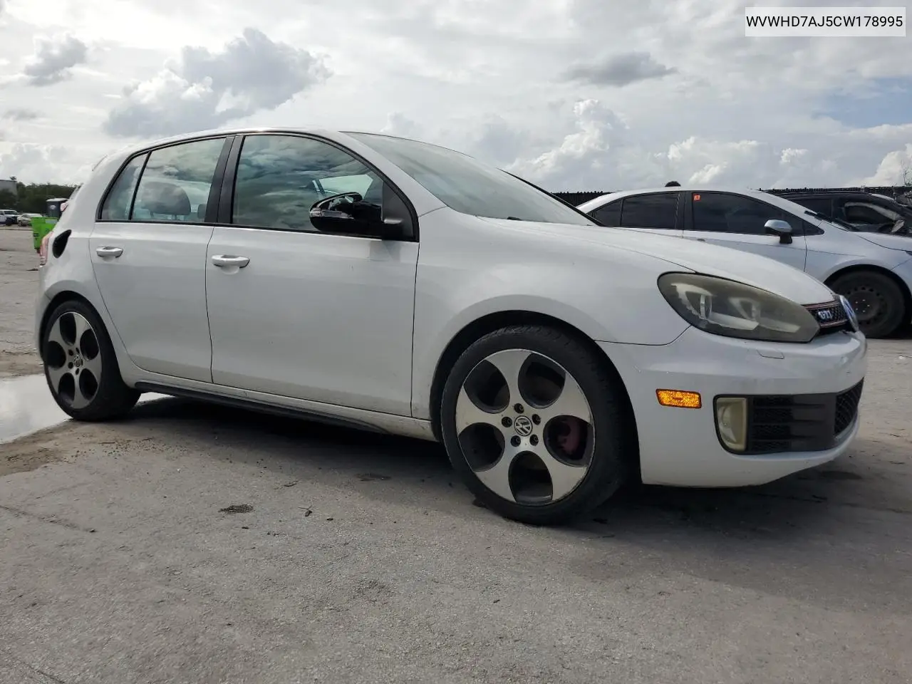2012 Volkswagen Gti VIN: WVWHD7AJ5CW178995 Lot: 62500285