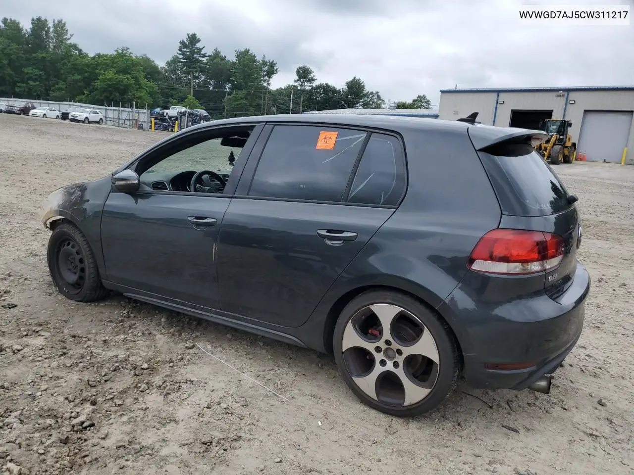 2012 Volkswagen Gti VIN: WVWGD7AJ5CW311217 Lot: 64362085