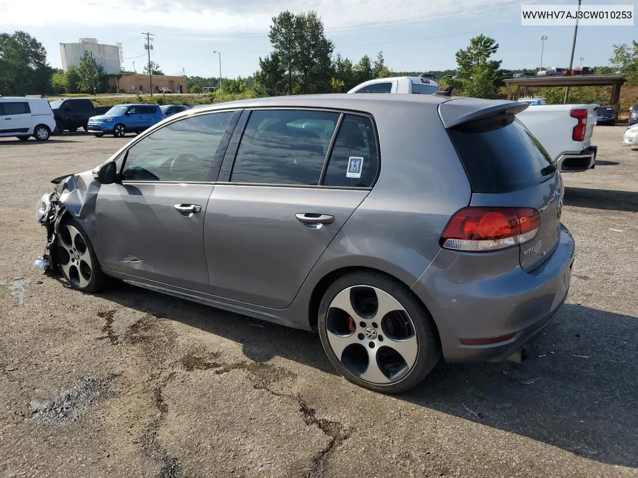 2012 Volkswagen Gti VIN: WVWHV7AJ3CW010253 Lot: 65416055