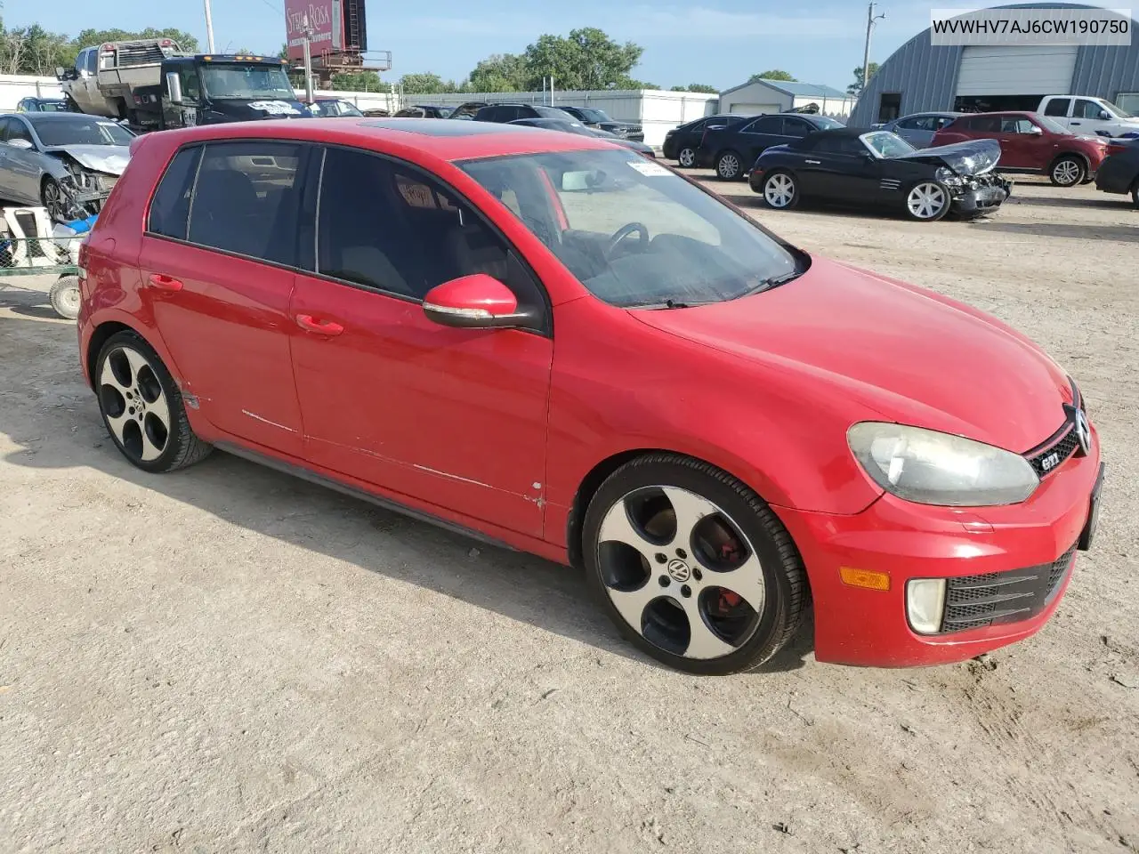 2012 Volkswagen Gti VIN: WVWHV7AJ6CW190750 Lot: 65778235