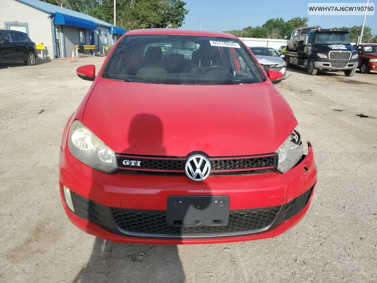 2012 Volkswagen Gti VIN: WVWHV7AJ6CW190750 Lot: 65778235