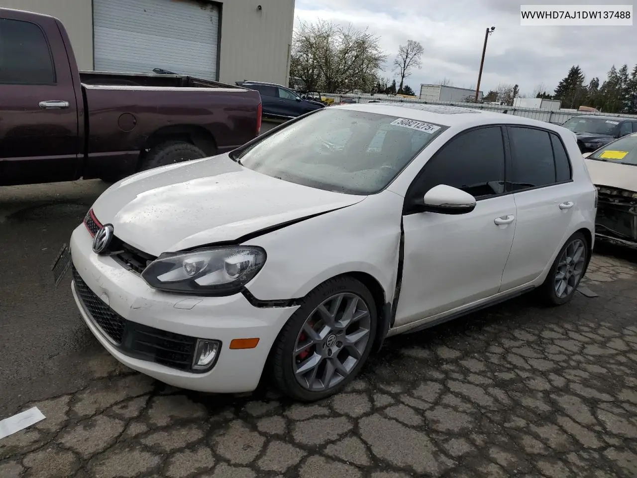 2013 Volkswagen Gti VIN: WVWHD7AJ1DW137488 Lot: 50821275