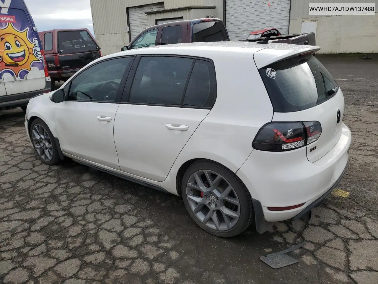 2013 Volkswagen Gti VIN: WVWHD7AJ1DW137488 Lot: 50821275